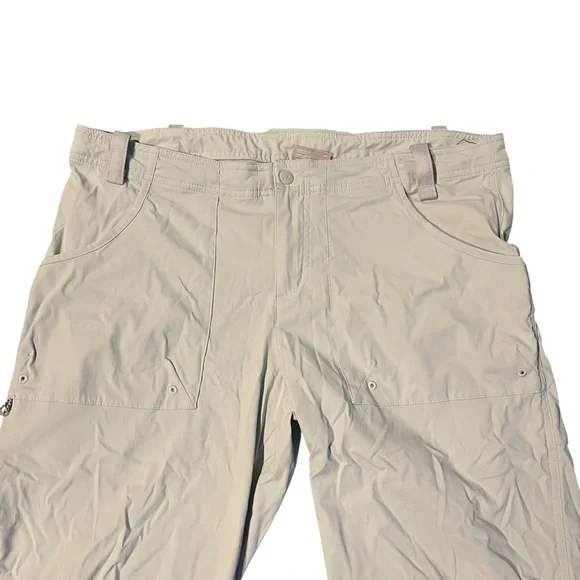 Columbia PFG Women 14 Gray Blue Cargo Fishing Hiking Outdoor Pants‎ Lightweight - Picture 2 of 12